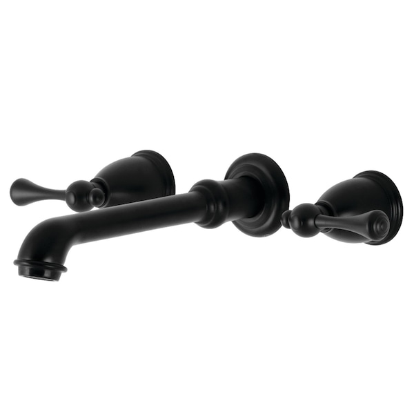 Kingston Brass KS7020BL Two-Handle Wall Mount Tub Faucet, Matte Black KS7020BL - main